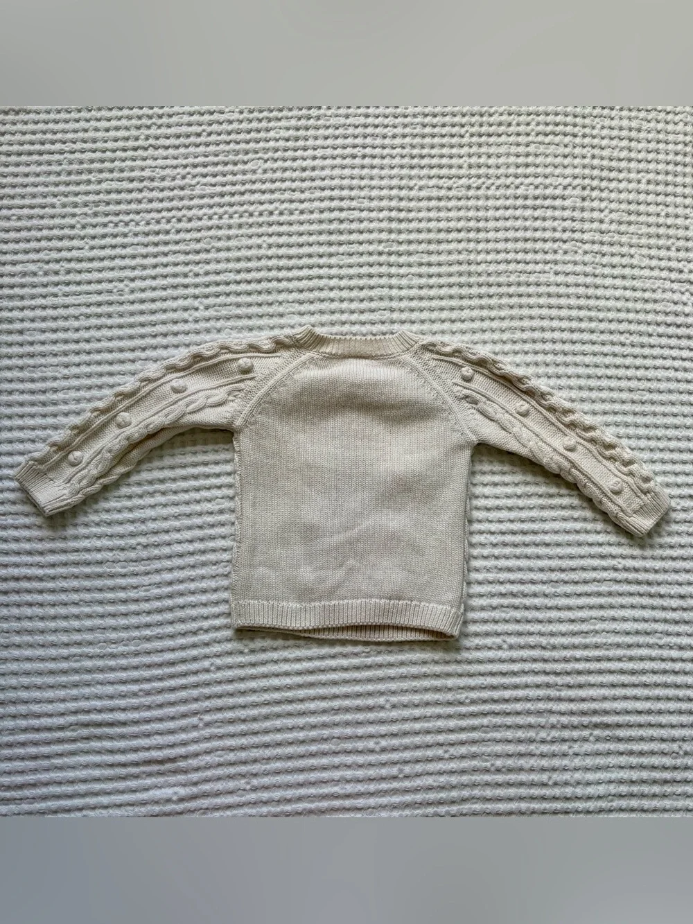 Gymboree Cable Knit Pom Pom Sweater & Pants Matching Set Cream Cotton 6-9 Months